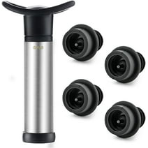 OWO Wine Saver with 4 Vacuum Stoppers, Wine Stopper, Reusable Bottle Sealer Keeps Wine Fresh (Wine Pump + 4 stoppers)