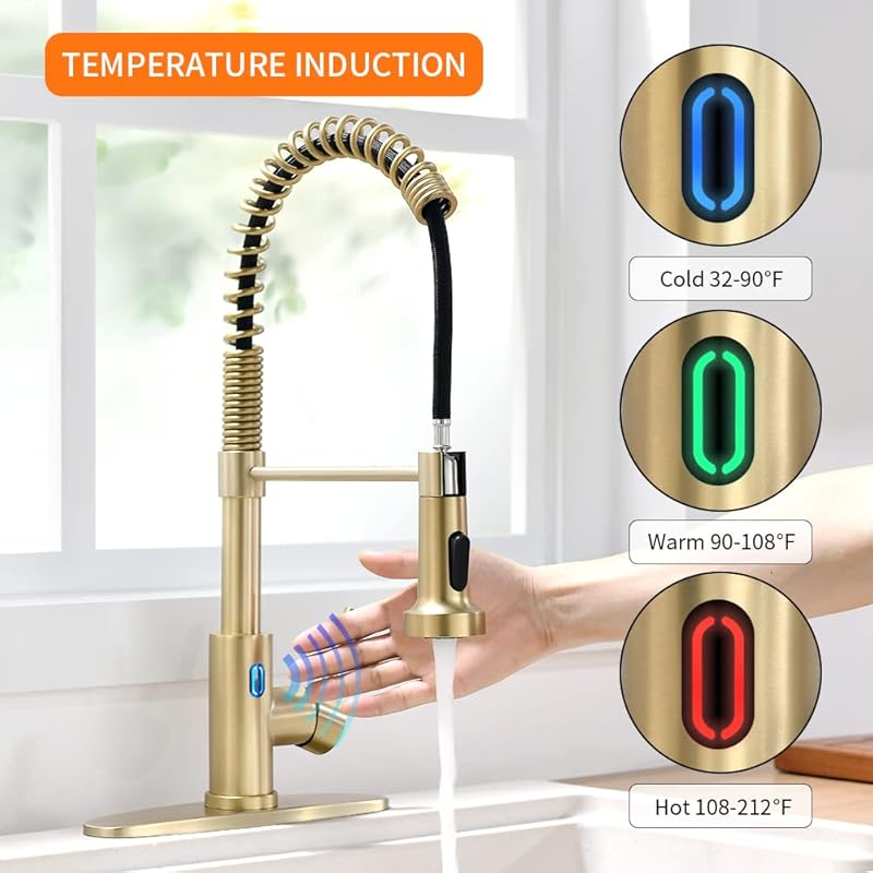 OWOFAN Black Kitchen Faucet with Pull Down Sprayer Stainless Steel ...