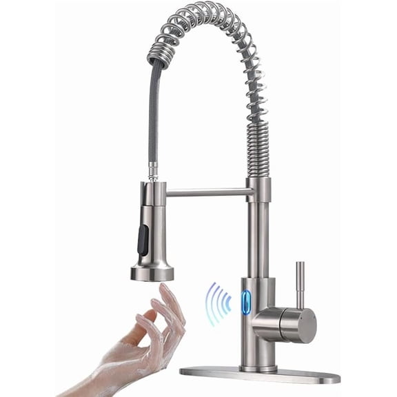 OWOFAN Black Kitchen Faucet with Pull Down Sprayer Stainless Steel Single Handle Pull Out Spring Sink Faucets 1 Hole Or 3 Hole Dual Function for Farmhouse Camper Laundry Utility Rv Wet Bar