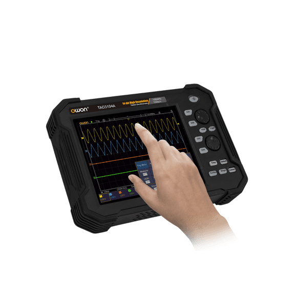 OWON TAO3104 4CH 8bits 1GS/s,40M,100MHz 8'' LCD Portable Touchscreen Tablet Digital Oscilloscope with SPI/RS232/CAN decoding,8bits ADC