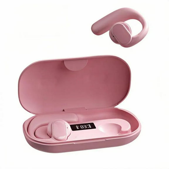 OWS Open Bluetooth Earphones, 5.3 Bluetooth Low Latency, LED Data Smart Display Screen, ENC Notification Speaker Noise Reduction, OWS Sports Fitness Bluetooth Earphones Fashion Earplugs