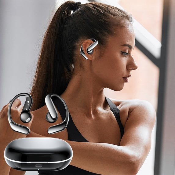 OWS True Wireless Bluetooth Headphones, Open Ear Sports Earbuds, Smart Touch Control Wireless Headset, Surround Sound Noise Canceling Earphones, Gaming Music Sports Headphones