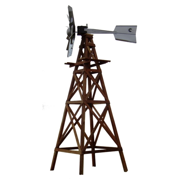 OWS Wood Windmill Kit - Galvanized Ornamental Head with Wood Plans and ...