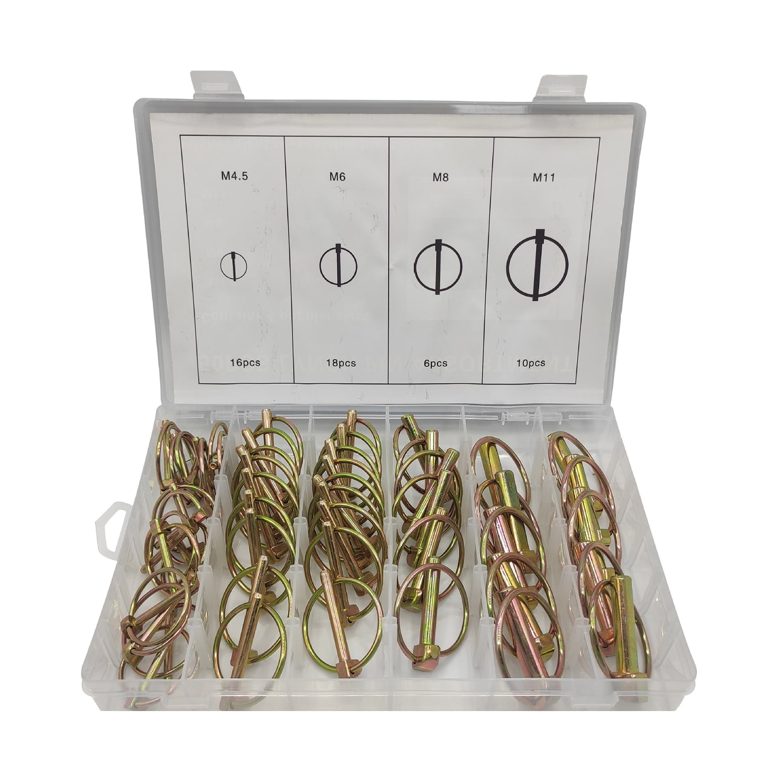 OWSOO 50 Piece Lynch Pins Heavy Duty Lynch Pin Assortment Kit for