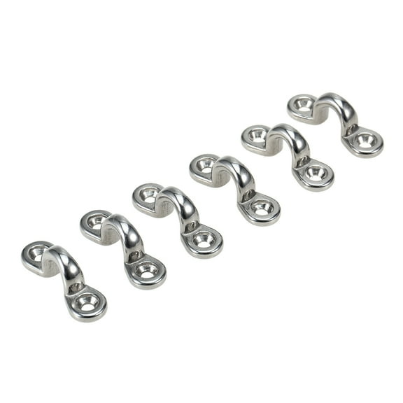 OWSOO 6Pcs Kayak Pad Eyes Stainless Steel Tie Down Deck Loops Shock Cord Fastening Gear Replacement Kit