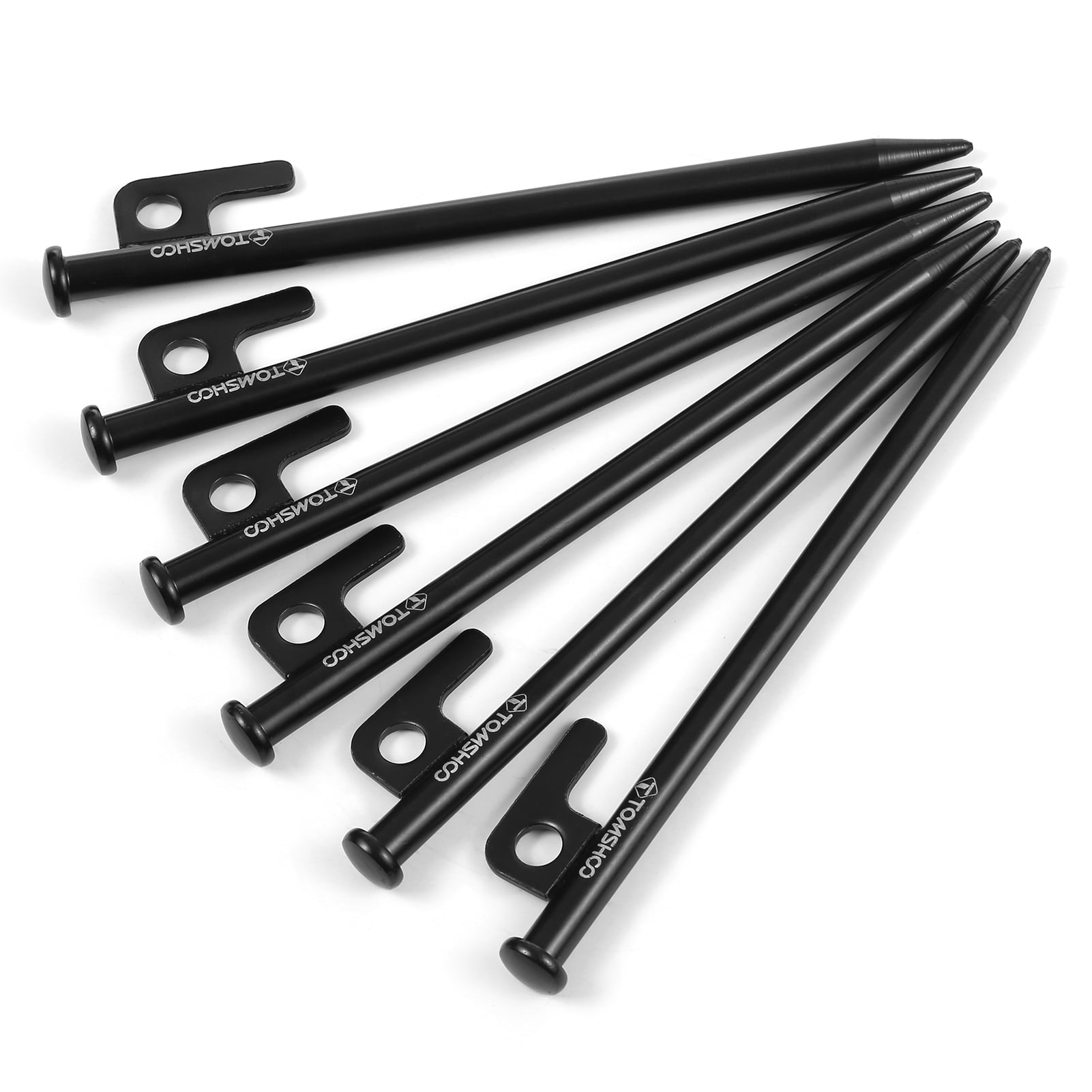 OWSOO 8 Inch /12 Inch Tent Pegs 6PCS Heavy Duty Steel Tent Stakes for