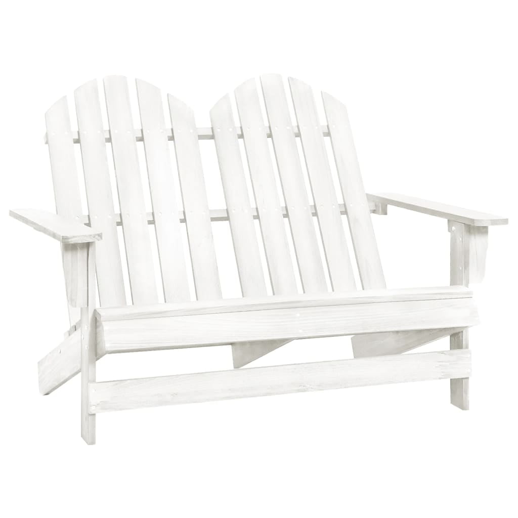 OWSOO Adirondack ChairWhite Solid Wood 2Seater Patio Furniture