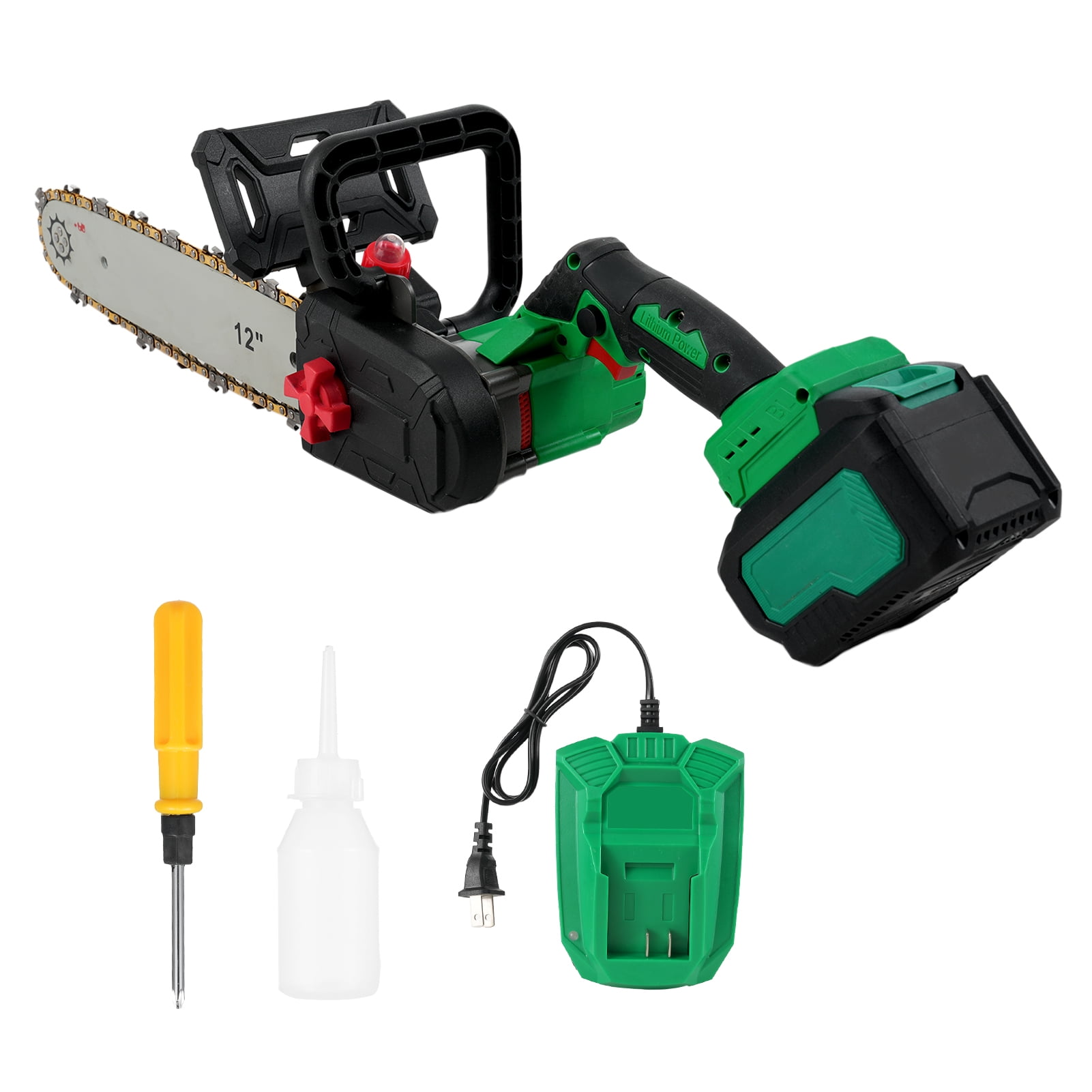 OWSOO Battery Chainsaw 20V Electric Chainsaw 12 Inch, Cordless Chainsaw