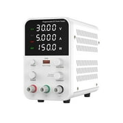 OWSOO Bench DC Power Supply Variable 30V 5A Digital Display Adjustable Switching Regulated Power Supply with Output Switch, USB Quick Port, Short Circuit Alarm, Encoder Adjustment Knob