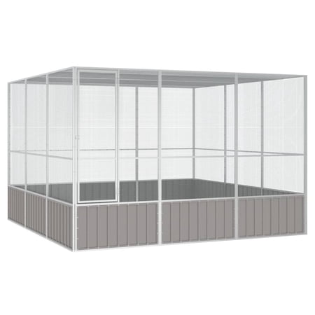 OWSOO Bird Cage Gray 119.1"x127.8"x83.3" Galvanized Steel