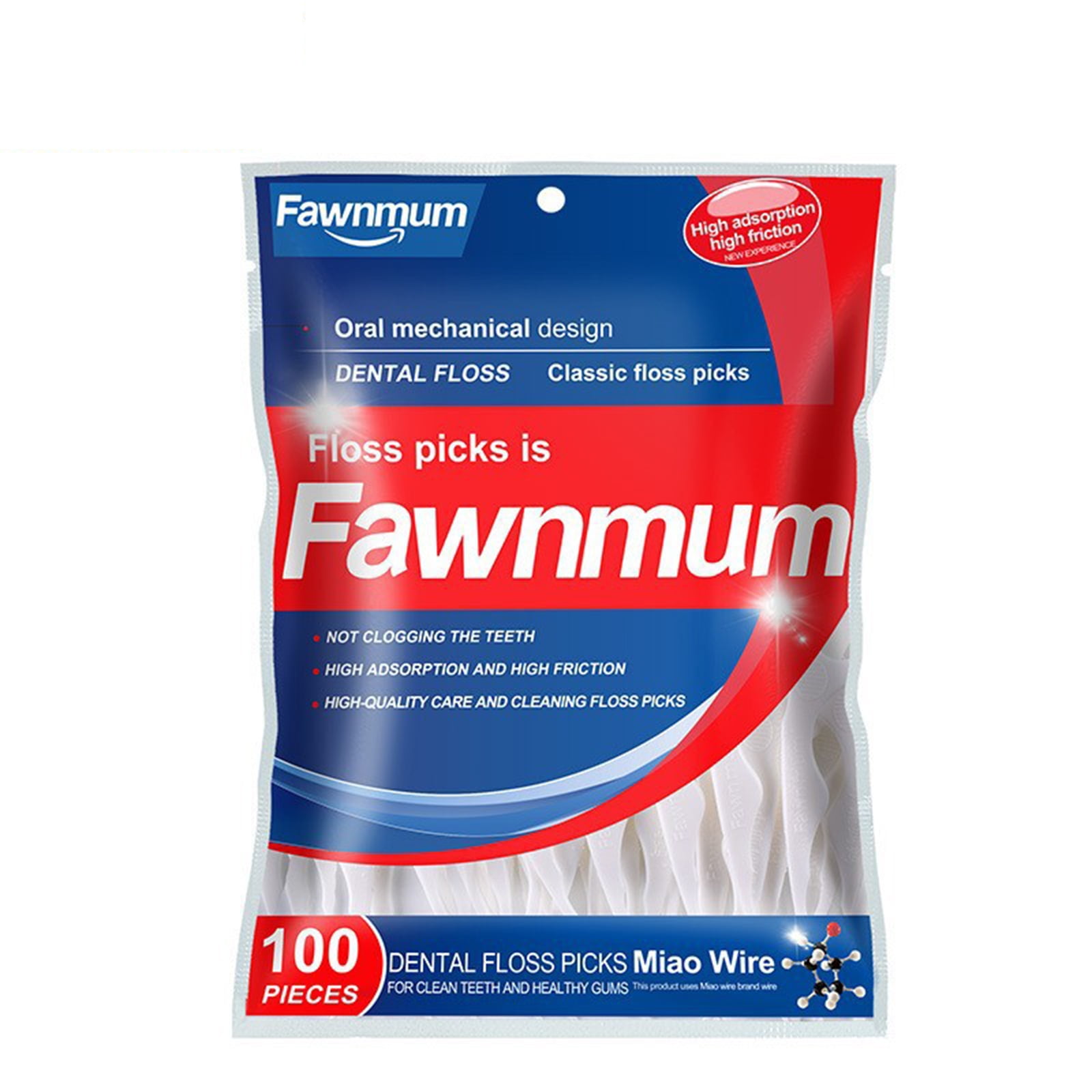 OWSOO Dental floss,Portable Oral Care PFAS Free 100 Mint Picks Care Tooth Cleaner Picks Removal