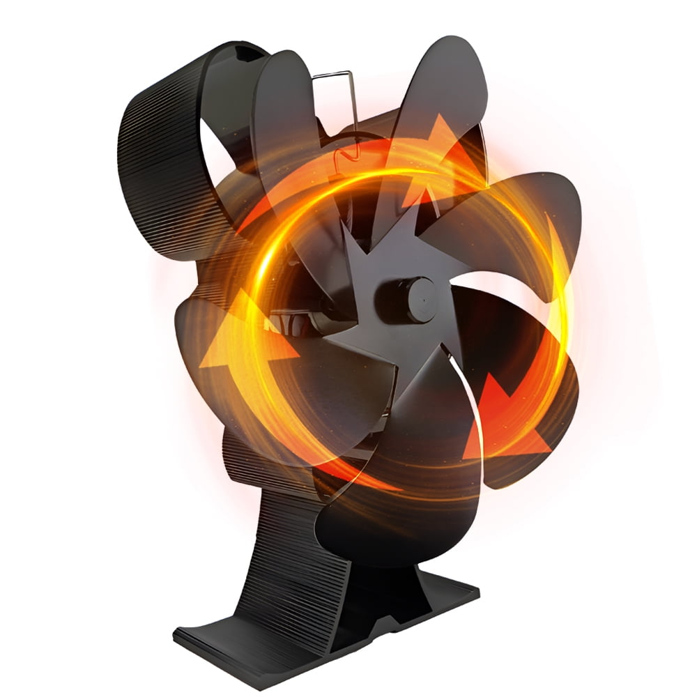 OWSOO Heat Powered Wood Stove Fan Cartoon Shaped Silent Operation