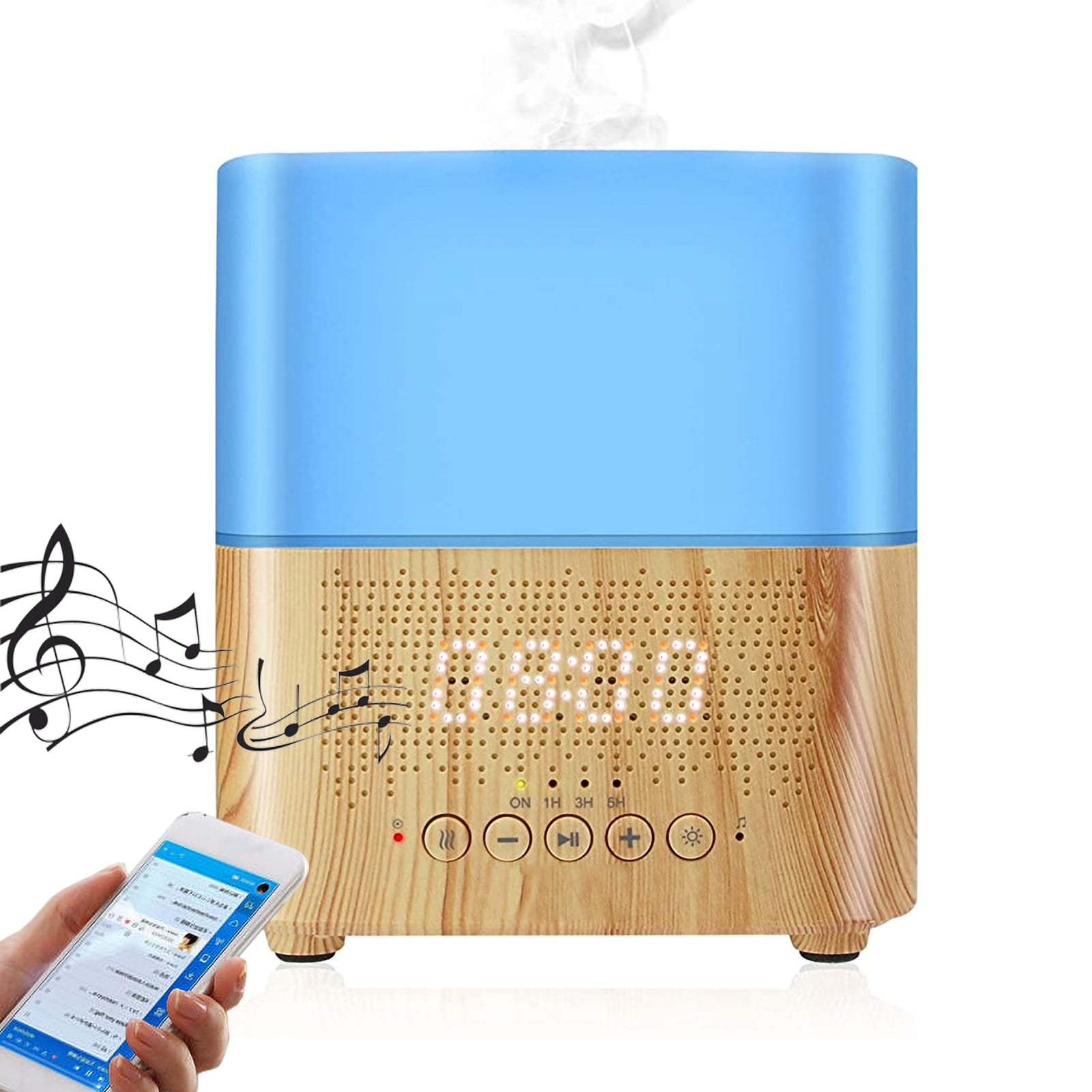 OWSOO Humidifiers,Clock 7 Color Essential Oil Diffuser LED Alarm Clock