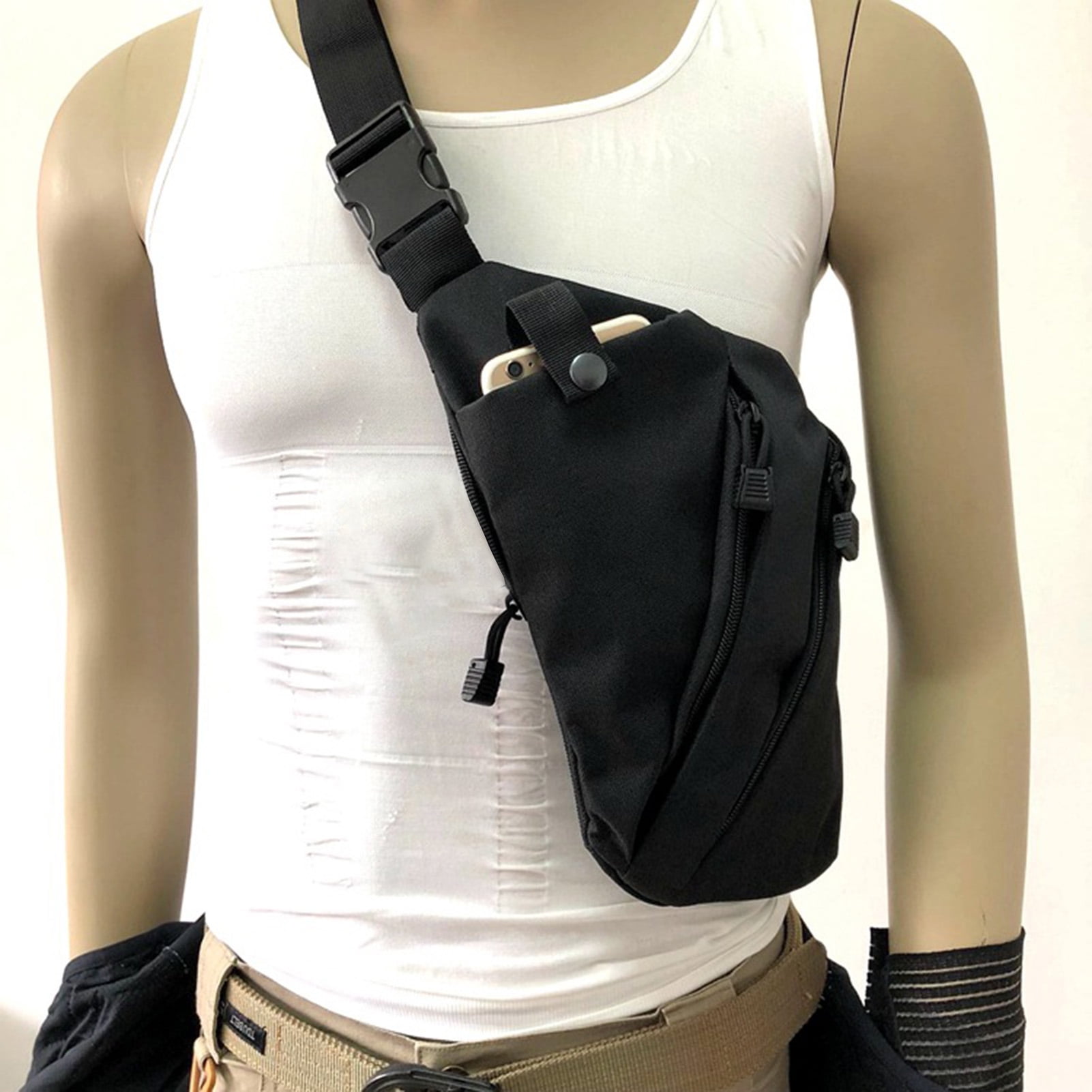 OWSOO Men s Crossbody Bag Storage Bag Waterproof Left Right Shoulder Chest Bag Messenger Bag Cycling Hiking