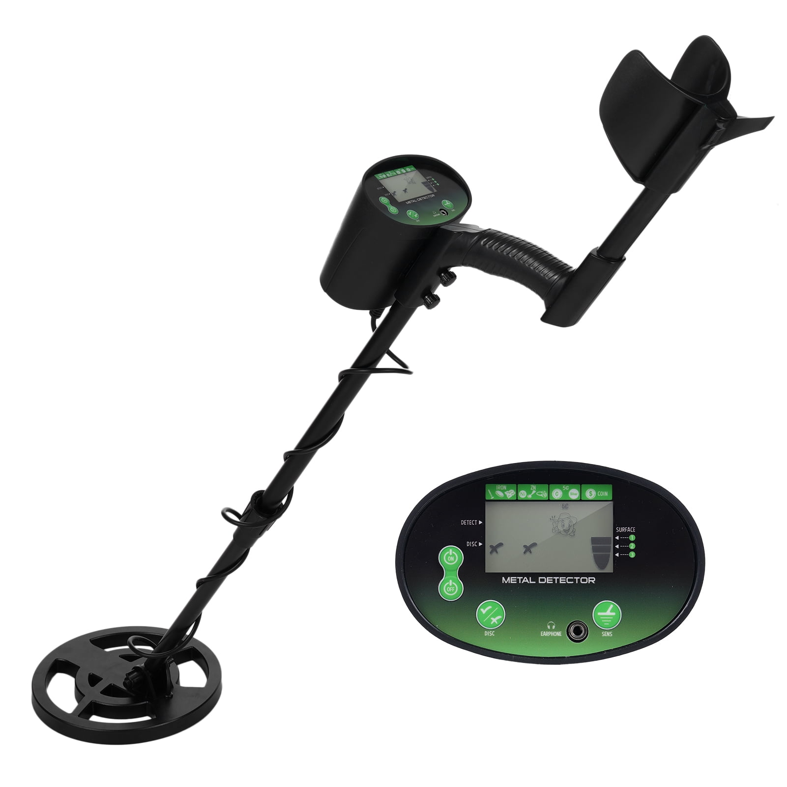 OWSOO Metal Detector for Adults & Kids, Higher Accuracy and Sensitivity, Waterproof, LCD Display, 8'' Search Coil