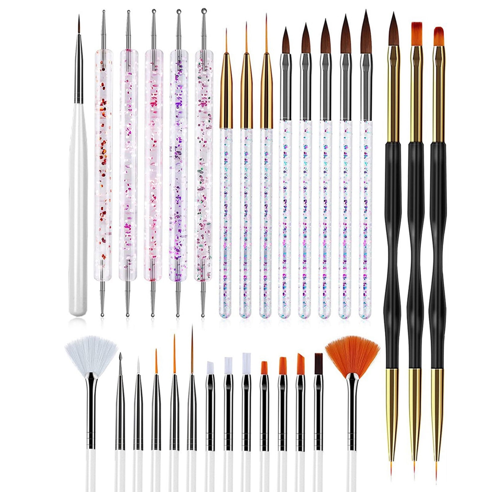 OWSOO Nail Brush Pen Set, 31Pcs, Liner Brush UV Painting, Acrylic Nail