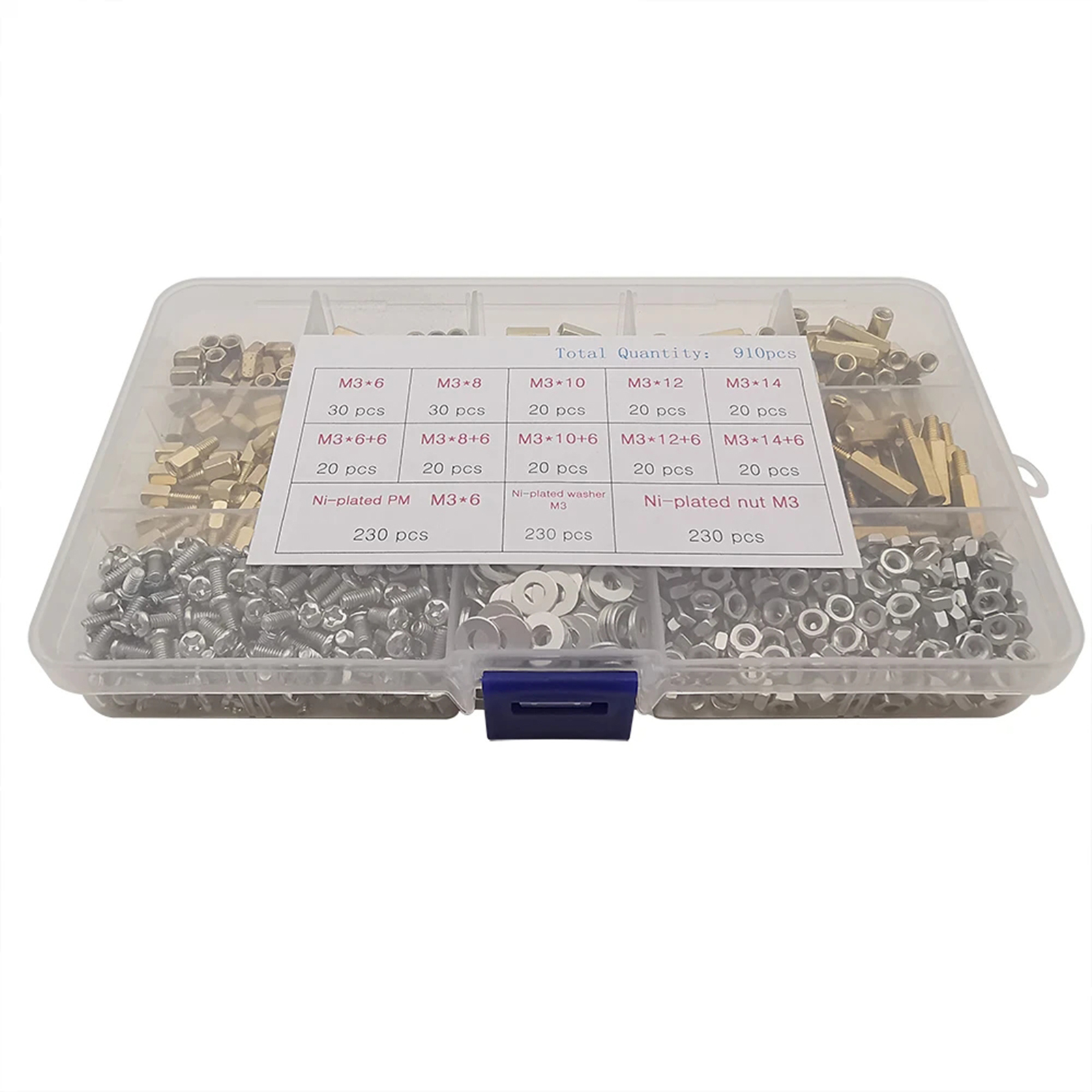 OWSOO Screw,Screw Nut AndMale Female Brass Standoff Kit Washer Pcb