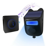 Tomshoo Solar Driveway Alarm 984ft Long Wireless Driveway Alarm IP60 Weather Resistant Infrared Motion Sensor Detector DIY Alert System Monitor and Property 1 Receiver and 1 Sensor