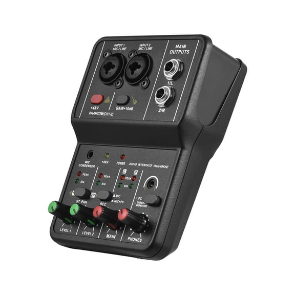 OWSOO Sound card,Computer Sound 48V Power USB Audio 16bit 48KHz Sound 16bit48kHz USB Audio Professional Sound USB Drive Free Sound 2-In 2-Out Sound HUIOP Audio XINZY Sound 2-in 2-Out Cable Studio E
