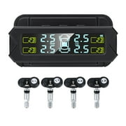 OWSOO Tire Pressure Monitoring System,Wireless Solar Power TPMS with 5 Alarm Modes,Auto Backlight LCD Display,4 Sensors 0-67 PSI