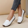 thumbnail image 1 of OWUUcdse Comfort Shoes for Women, Party Slip-on Soft Sole Casual Flats for Women White Size 8.5, 1 of 9