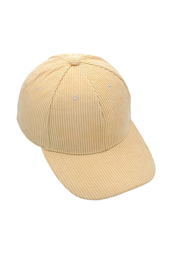 Corduroy Baseball Caps for Men, Outdoor Casual Soft Adjustable Trucker Hats for All Seasons Yellow Size M