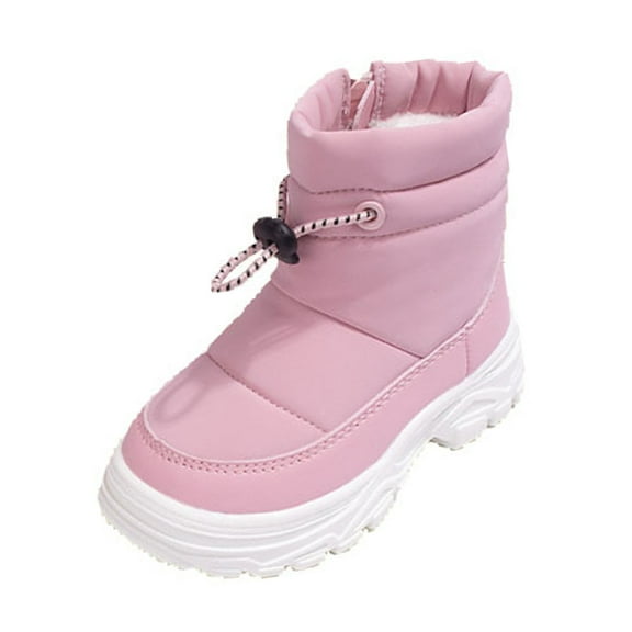 OWUUcdse Girl's Snow Boots, Fleece-lined Thermal Non-Slip Winter Winter Ankle Boots Pink Size 13 (Little Kids)