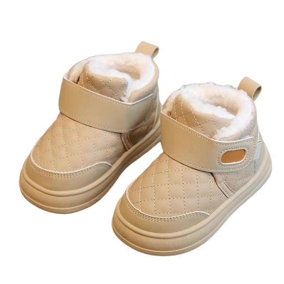 OWUUcdse Girl's Snow Boots, Thermal Non-Slip Winter Fleece-lined Shoes for Cold Weather Khaki Size 12.5 (Little Kids)