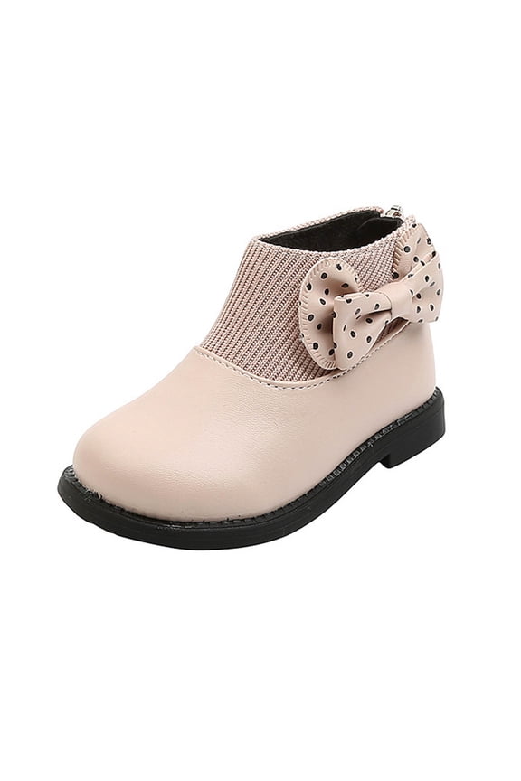 Girls Chelsea boots, Thermal Non-Slip Flat Soft Sole Riding Boots Pink Size 10 (Little Kids)