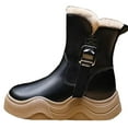 thumbnail image 1 of OWUUcdse Girls Thermal Snow Boots, Thermal Non-Slip Fleece-lined Waterproof Winter Ankle Boots Black Size 12.5 (Little Kids), 1 of 9