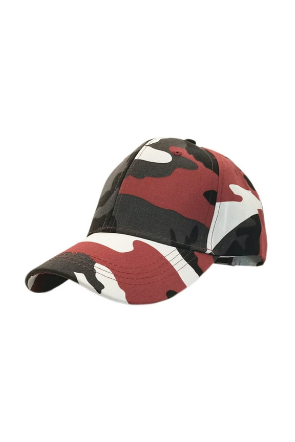 Man's Baseball Caps, Camouflage Adjustable Winter Outdoor Trucker Hats Red Size One Size