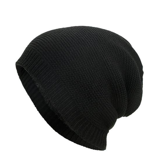 OWUUcdse Men's Beanies, Thermal Casual Winter Cycling Hats for Cold Weather Black Size One Size