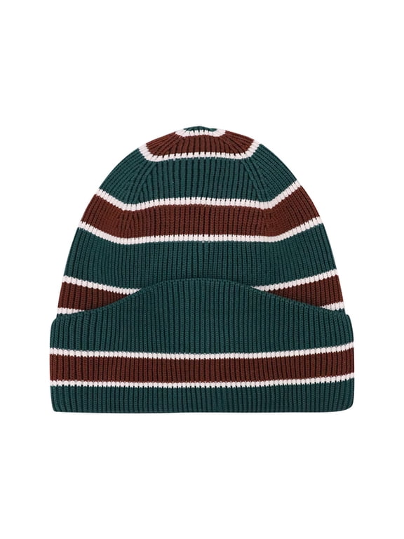 Men's Kint Beanies, Large Head Circumference Fit Gift Winter Thermal Hats for Men Women Green Size One Size