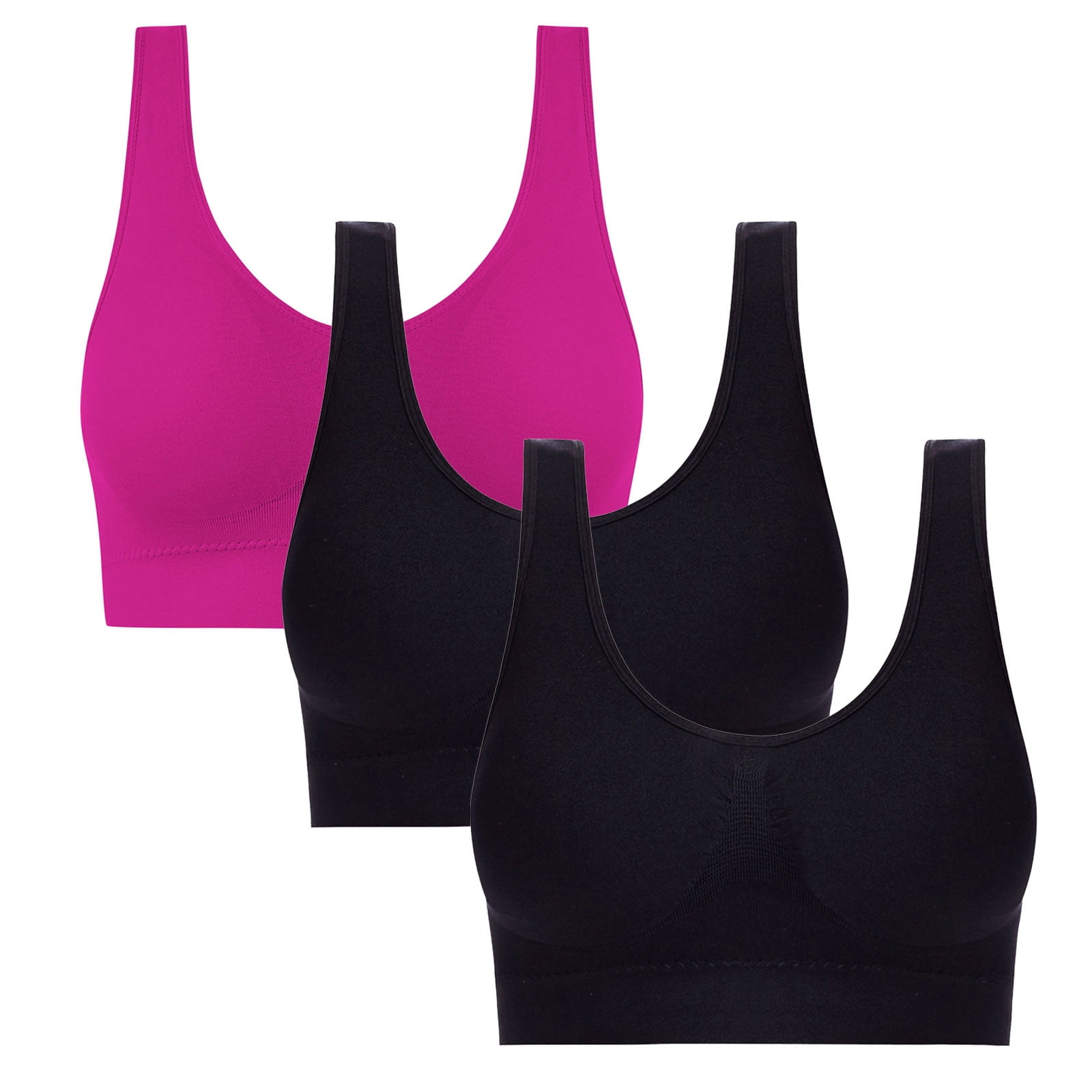 OWUUcdse Push Up Bras for Women, 3PC Seamless Everyday Wear Stretchy ...