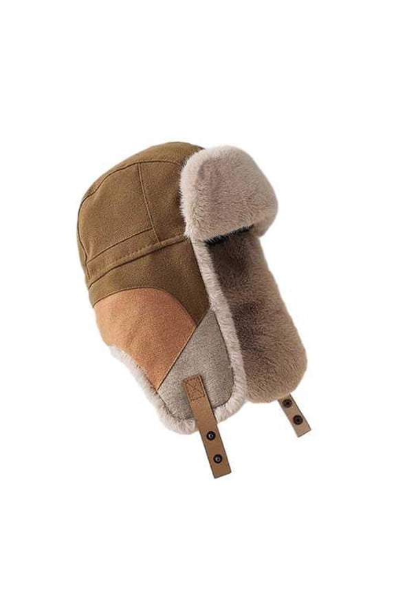 Trapper Hats for Man, Windproof Thermal Faux Fur Lined Cycling Winter Earflap Hats Army Green Size One Size