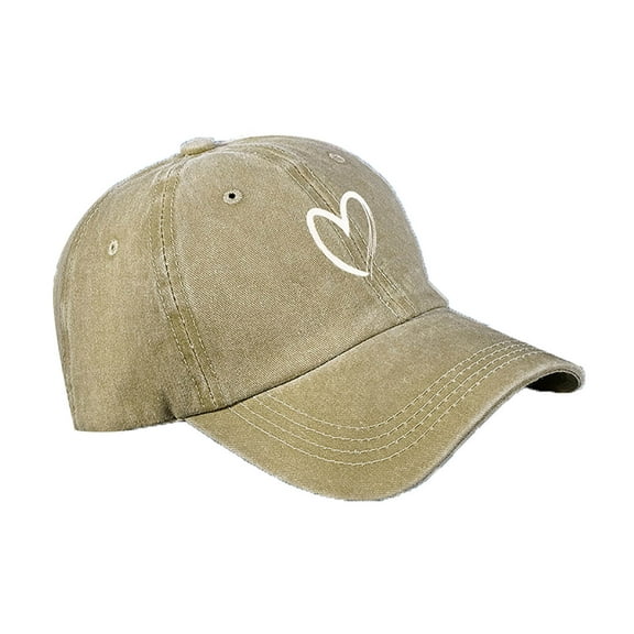 OWUUcdse Woman's Baseball Caps, Cotton Adjustable Valentine's Day Hiking Hats for Couples Khaki Size One Size