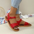 thumbnail image 1 of OWUUcdse Women's Comfort Sandals, Non-slip Beach Strappy Open Toe Summer Shoes Red Size 43, 1 of 8