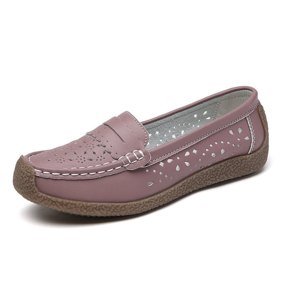 OWUUcdse Women's Comfort Shoes, Casual Slip-on Soft Sole Indoor Flat Shoes Pink Size 5.5