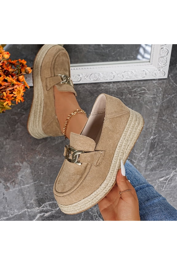 Women's Flats, Soft Casual Slip-on Soft Sole Comfort Shoes Khaki Size 8.5