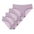 thumbnail image 1 of OWUUcdse Women's Seamless Panties, 4PC Low-rise Casual Comfortable Cheeky Underwear Purple Size XL, 1 of 4