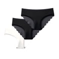 thumbnail image 1 of OWUUcdse Women's Seamless Panties, Casual Low-rise Invisible 3PC Cheeky Underwear Black Size L, 1 of 4