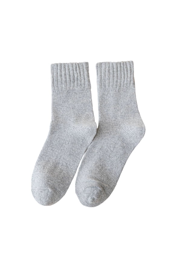 Women's Warm Fuzzy Socks, Casual Soft Thermal Comfy Crew Socks for Winter Gray Size One Size