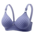 thumbnail image 1 of OWUUcdse Women's Wireless Bras Support, Everyday Wear Breathable Full Coverage Stretchy Push Up Bras Blue Size 36, 1 of 6
