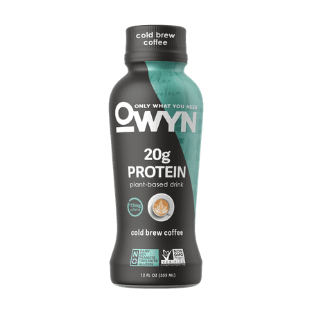 OWYN - 100% Vegan Plant-Based Protein Shakes, Cold Brew Coffee, 12 Fl Oz (Pack of 12)