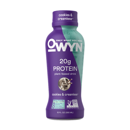OWYN - 100% Vegan Plant-Based Protein Shakes, Cookies N Cream, 12 Fl Oz (Pack of 4)