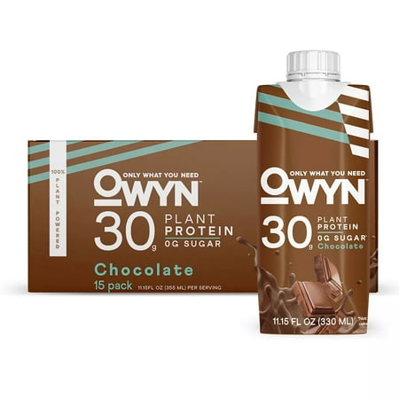 OWYN Chocolate Plant Protein Shake, 15 Count