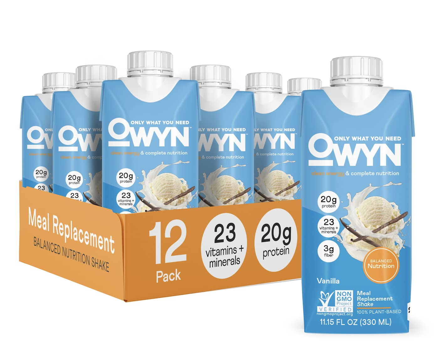 OWYN Clean Energy & Complete Nutrition Protein Shake, Vanilla, 11.15 oz