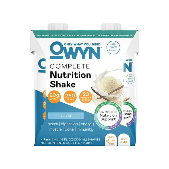 OWYN Complete Nutrition 20g Protein Shake, Vanilla, 11.15 fl oz, 4 Count