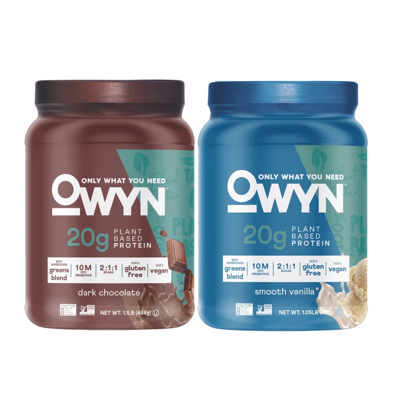 OWYN Plant Based Protein Powder 20g Protein Chocolate/Vanilla 1 lbs