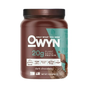 OWYN Plant Based Protein Powder, 20g Protein, Dark Chocolate, 1.1 lbs
